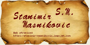 Stanimir Masniković vizit kartica